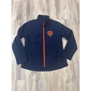NFL Team Apparel Chicago Bears Womens Navy Blue Softshell Zip Jacket Large